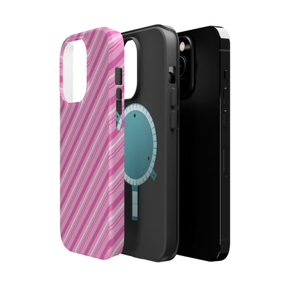 MagSafe Case - Pretty in Pink Stripes Design - BOGO Cases