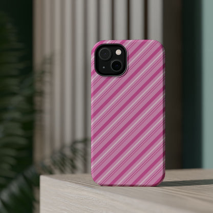 MagSafe Case - Pretty in Pink Stripes Design - BOGO Cases