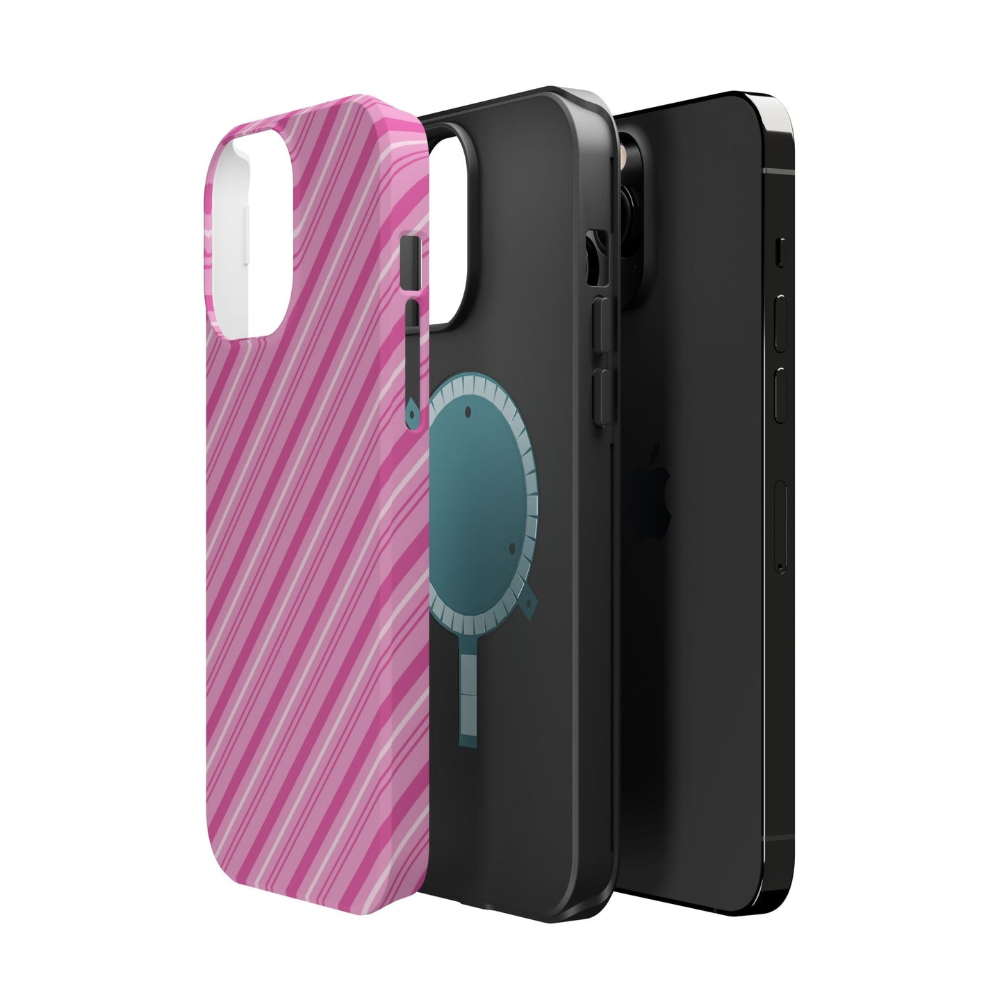 MagSafe Case - Pretty in Pink Stripes Design - BOGO Cases