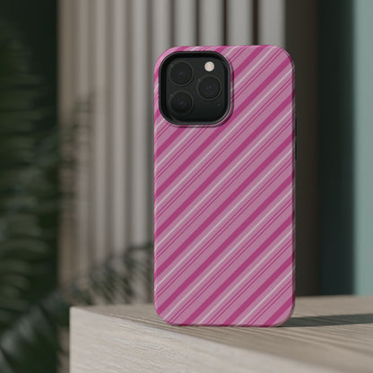 MagSafe Case - Pretty in Pink Stripes Design - BOGO Cases