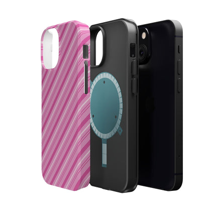 MagSafe Case - Pretty in Pink Stripes Design - BOGO Cases