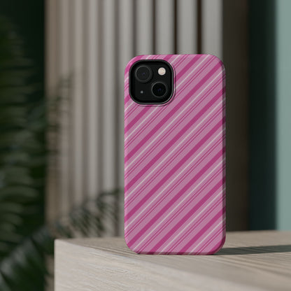 MagSafe Case - Pretty in Pink Stripes Design - BOGO Cases