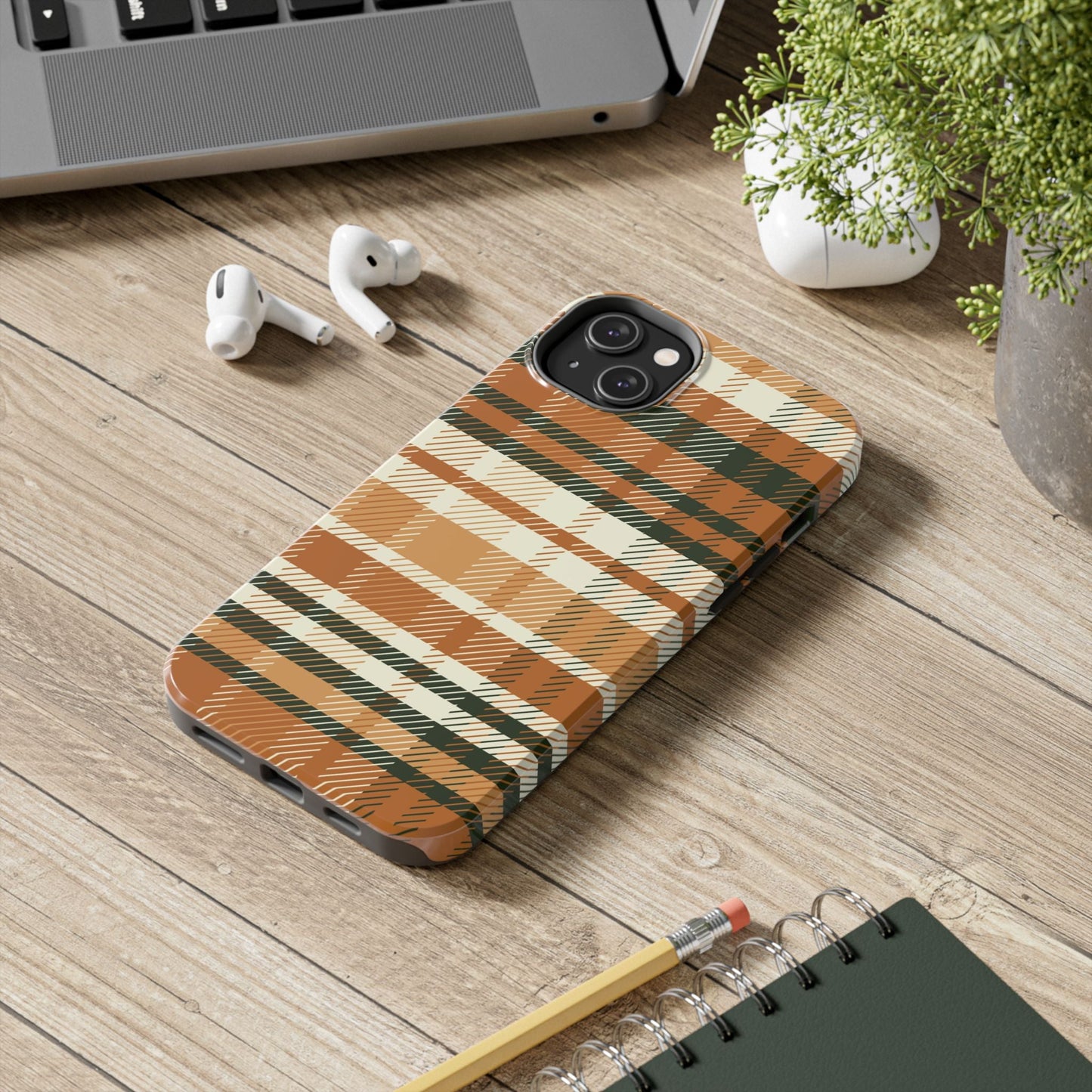 MagSafe Case - Pumpkin Spice Plaid Design - BOGO Cases