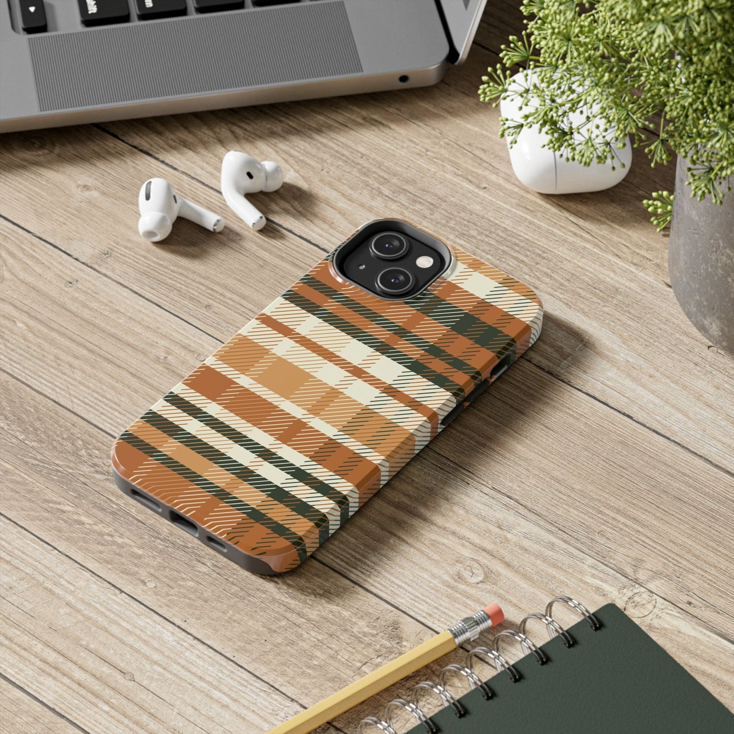MagSafe Case - Pumpkin Spice Plaid Design - BOGO Cases