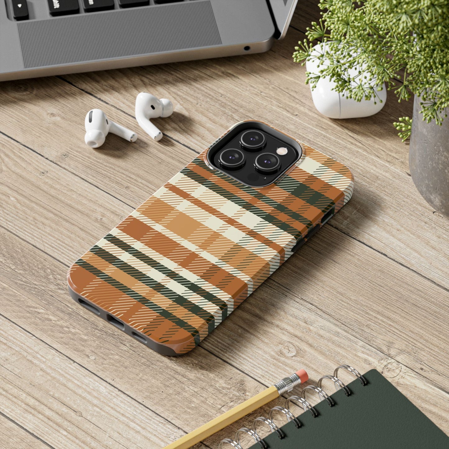 MagSafe Case - Pumpkin Spice Plaid Design - BOGO Cases