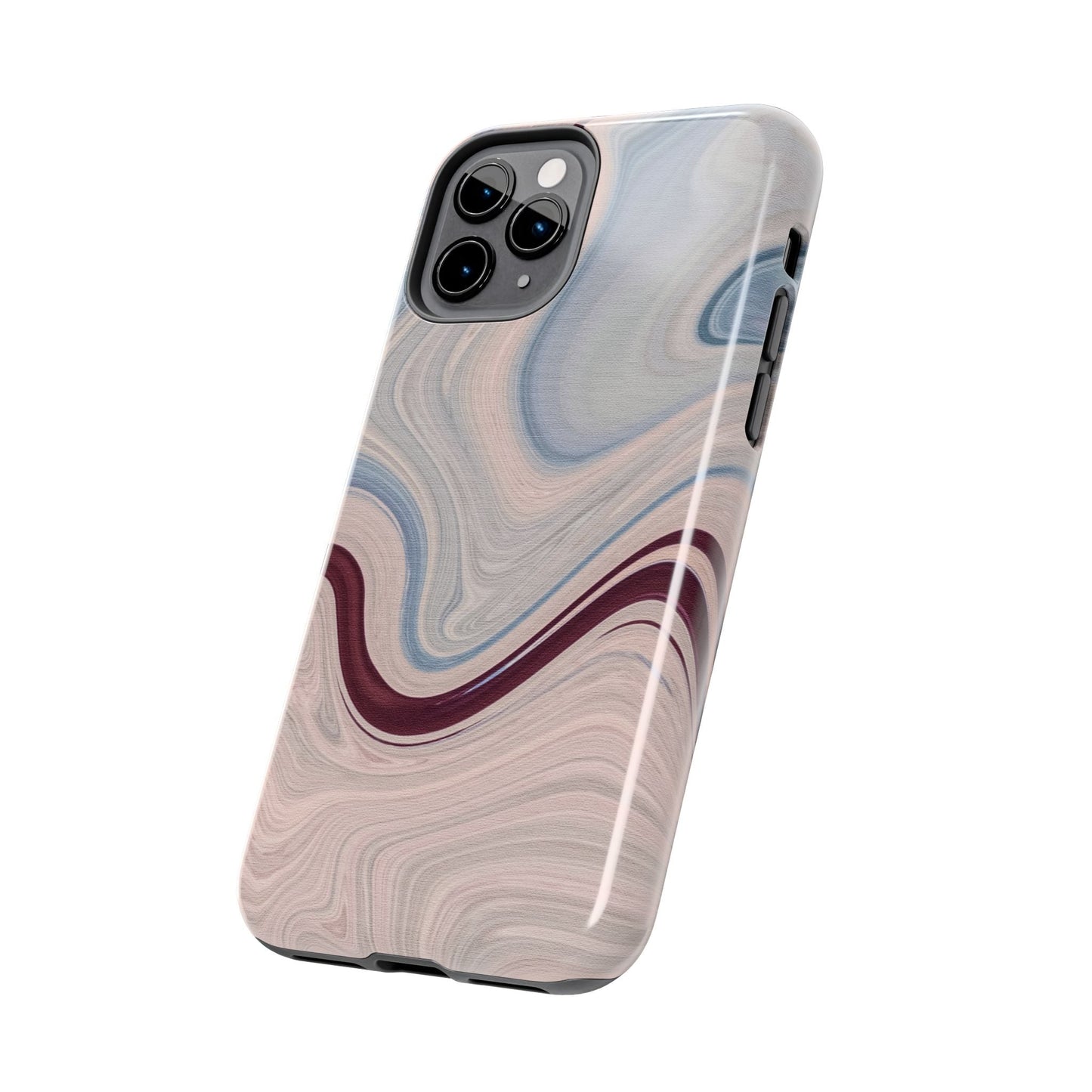 Marble Swirl Elegance – iPhone Case with Blue & Pink Abstract Art - BOGO Cases