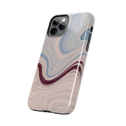 Marble Swirl Elegance – iPhone Case with Blue & Pink Abstract Art - BOGO Cases