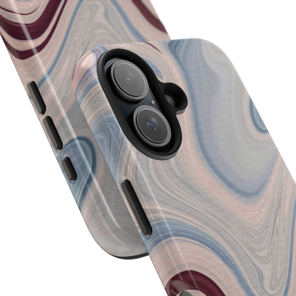 Marble Swirl Elegance – iPhone Case with Blue & Pink Abstract Art - BOGO Cases