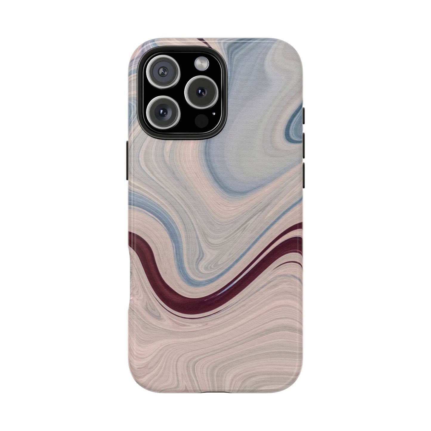 Marble Swirl Elegance – iPhone Case with Blue & Pink Abstract Art - BOGO Cases