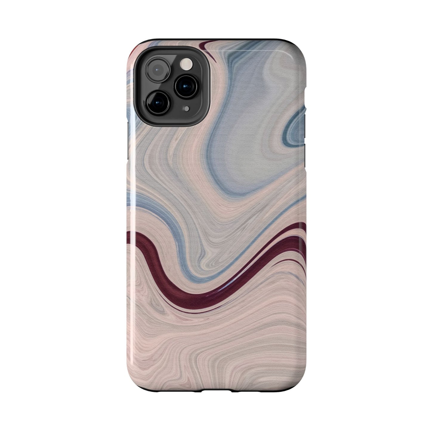 Marble Swirl Elegance – iPhone Case with Blue & Pink Abstract Art - BOGO Cases