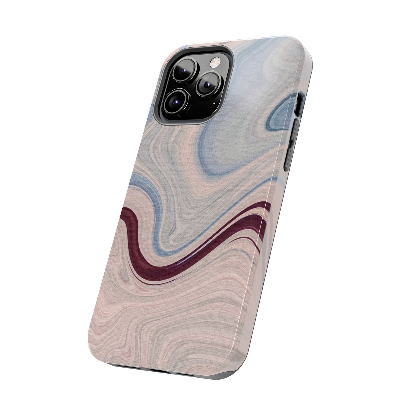 Marble Swirl Elegance – iPhone Case with Blue & Pink Abstract Art - BOGO Cases