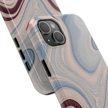 Marble Swirl Elegance – iPhone Case with Blue & Pink Abstract Art - BOGO Cases