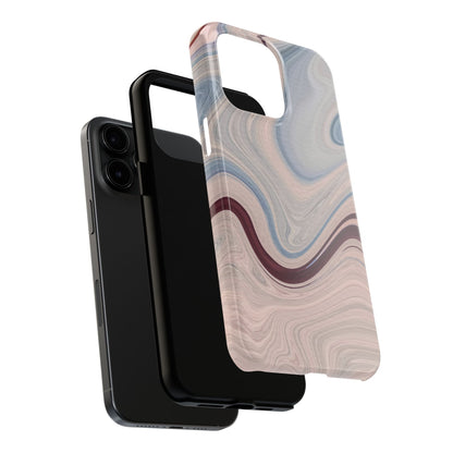 Marble Swirl Elegance – iPhone Case with Blue & Pink Abstract Art - BOGO Cases