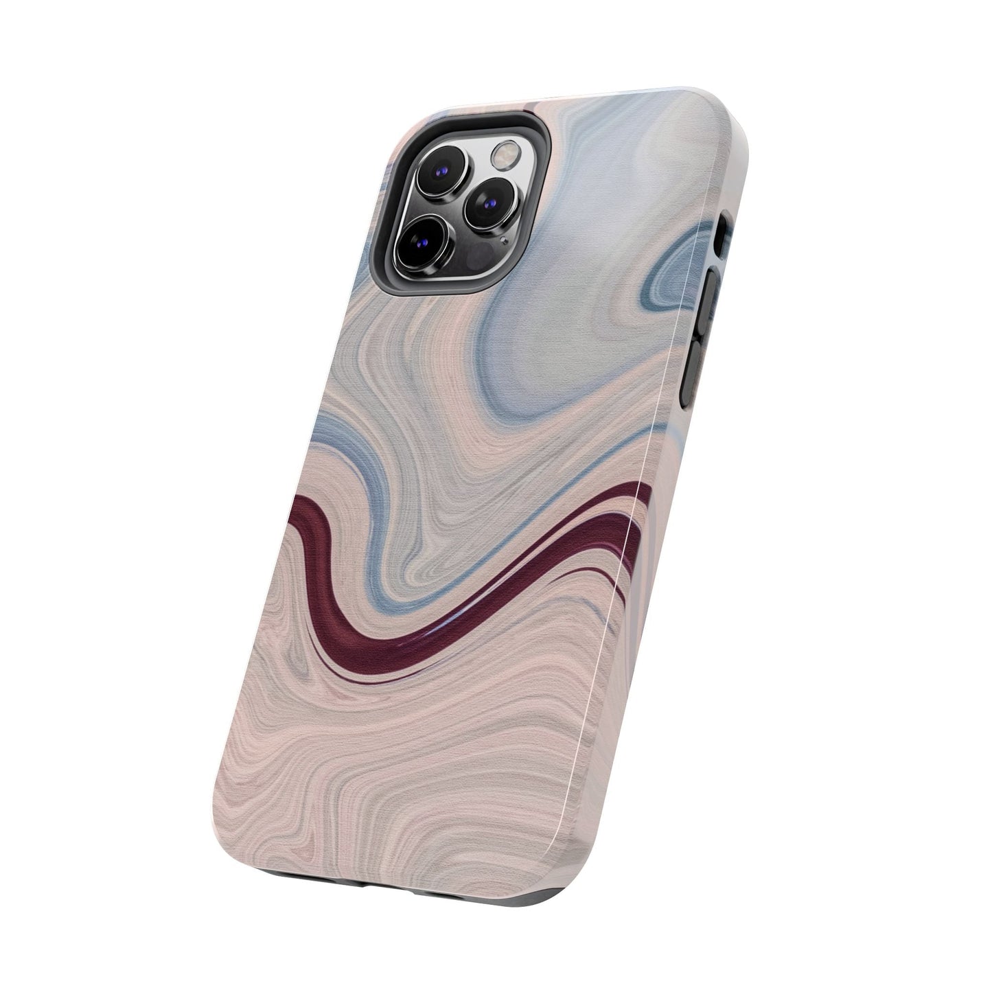 Marble Swirl Elegance – iPhone Case with Blue & Pink Abstract Art - BOGO Cases