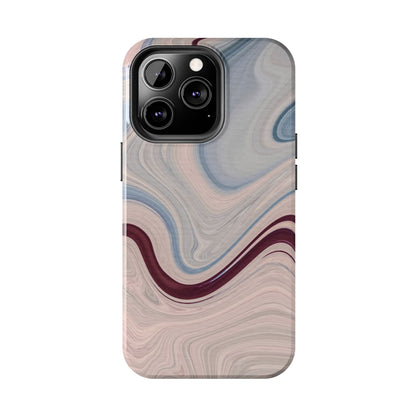 Marble Swirl Elegance – iPhone Case with Blue & Pink Abstract Art - BOGO Cases