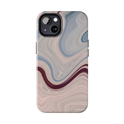 Marble Swirl Elegance – iPhone Case with Blue & Pink Abstract Art - BOGO Cases