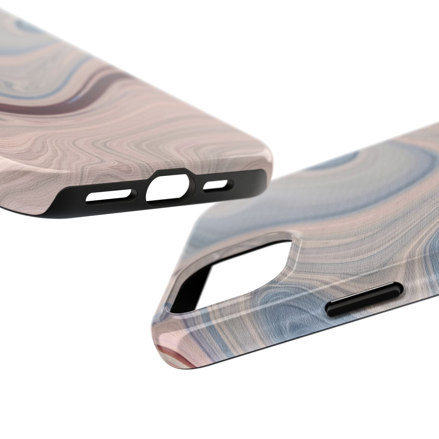 Marble Swirl Elegance – iPhone Case with Blue & Pink Abstract Art - BOGO Cases
