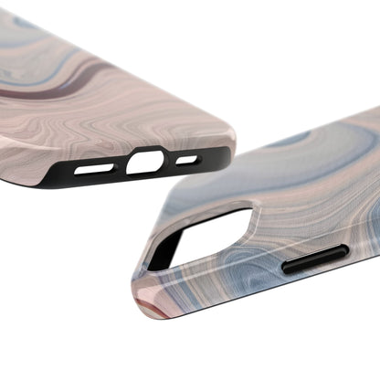Marble Swirl Elegance – iPhone Case with Blue & Pink Abstract Art - BOGO Cases