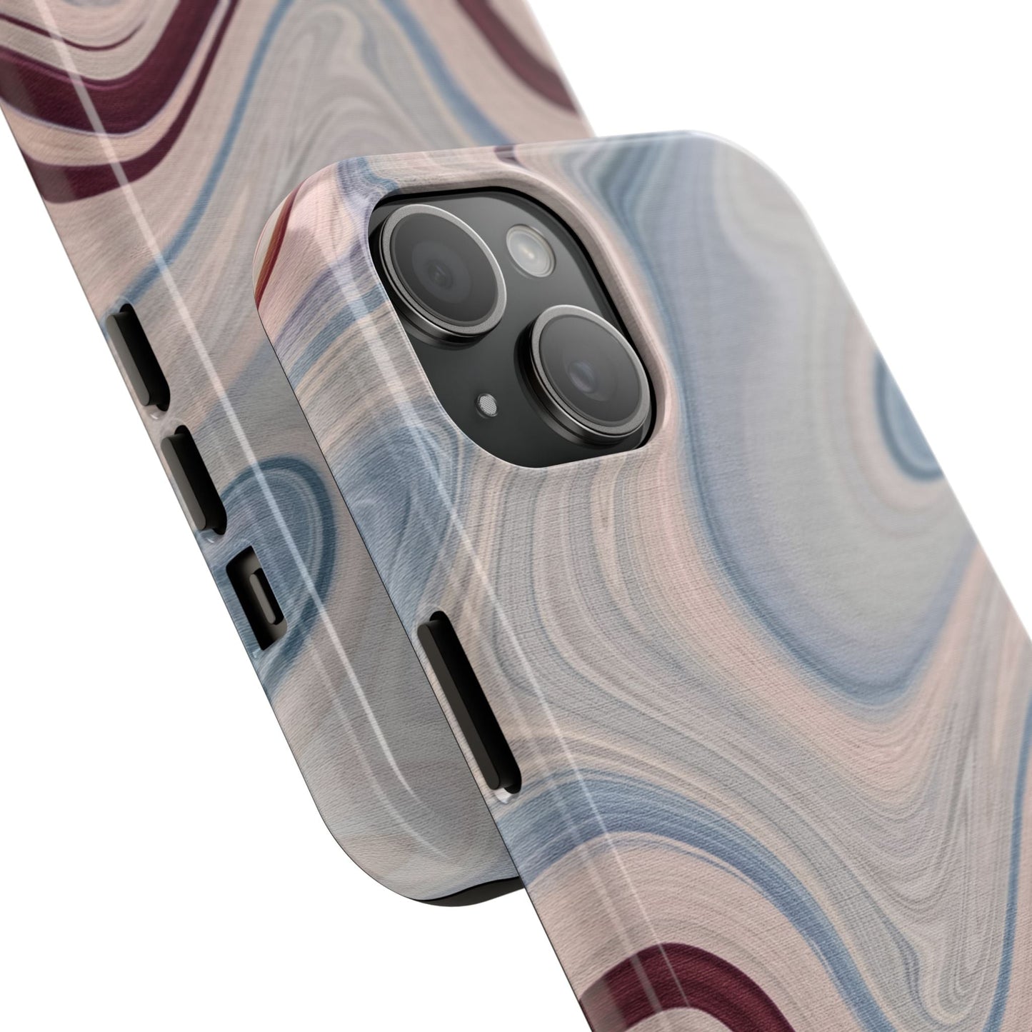 Marble Swirl Elegance – iPhone Case with Blue & Pink Abstract Art - BOGO Cases