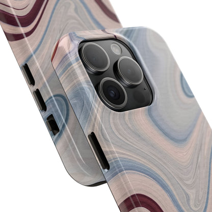 Marble Swirl Elegance – iPhone Case with Blue & Pink Abstract Art - BOGO Cases