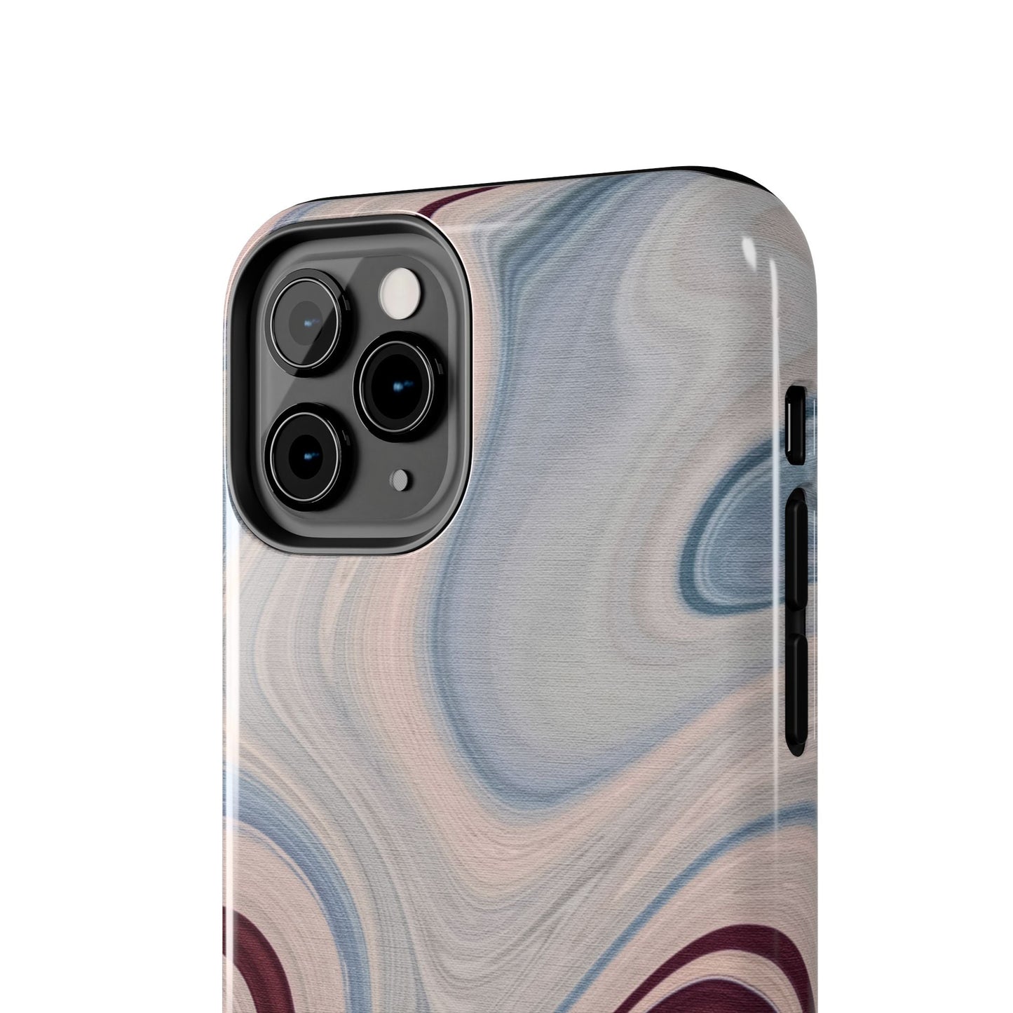 Marble Swirl Elegance – iPhone Case with Blue & Pink Abstract Art - BOGO Cases