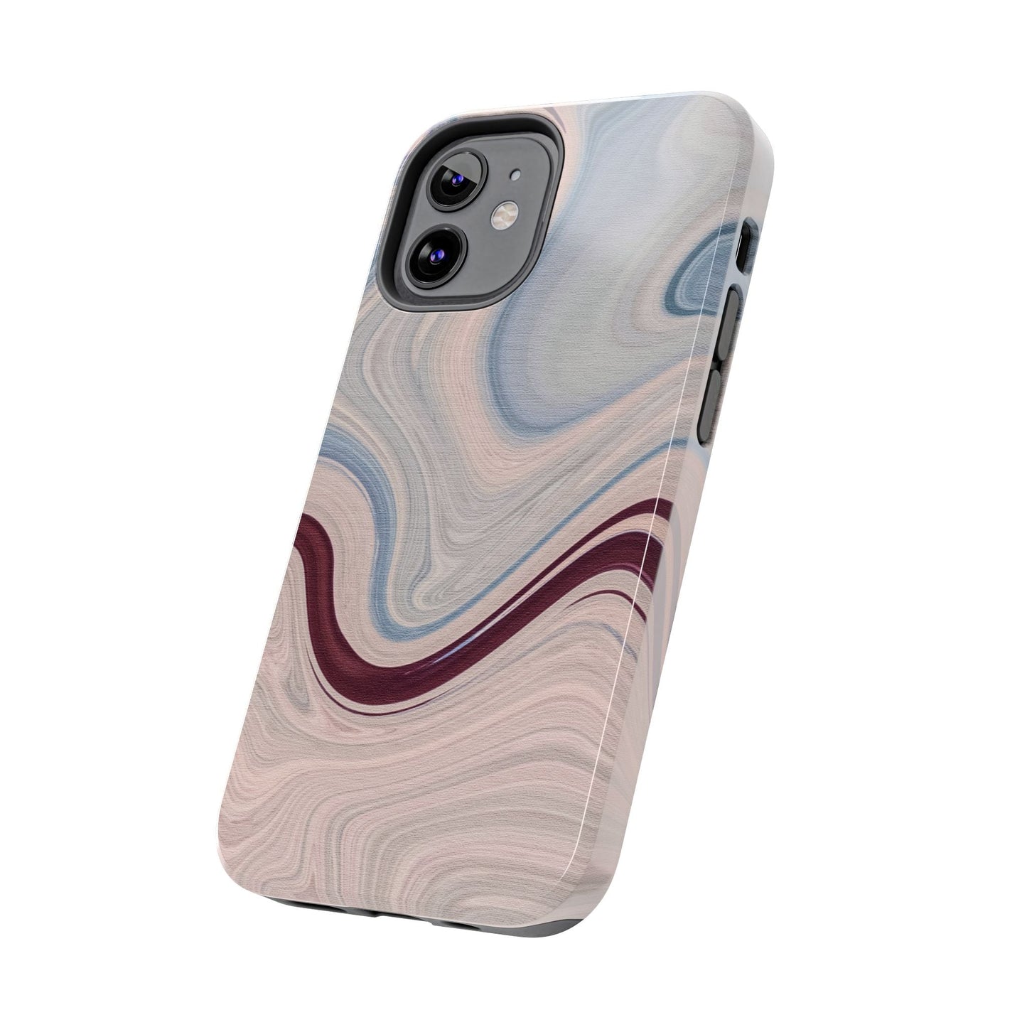 Marble Swirl Elegance – iPhone Case with Blue & Pink Abstract Art - BOGO Cases