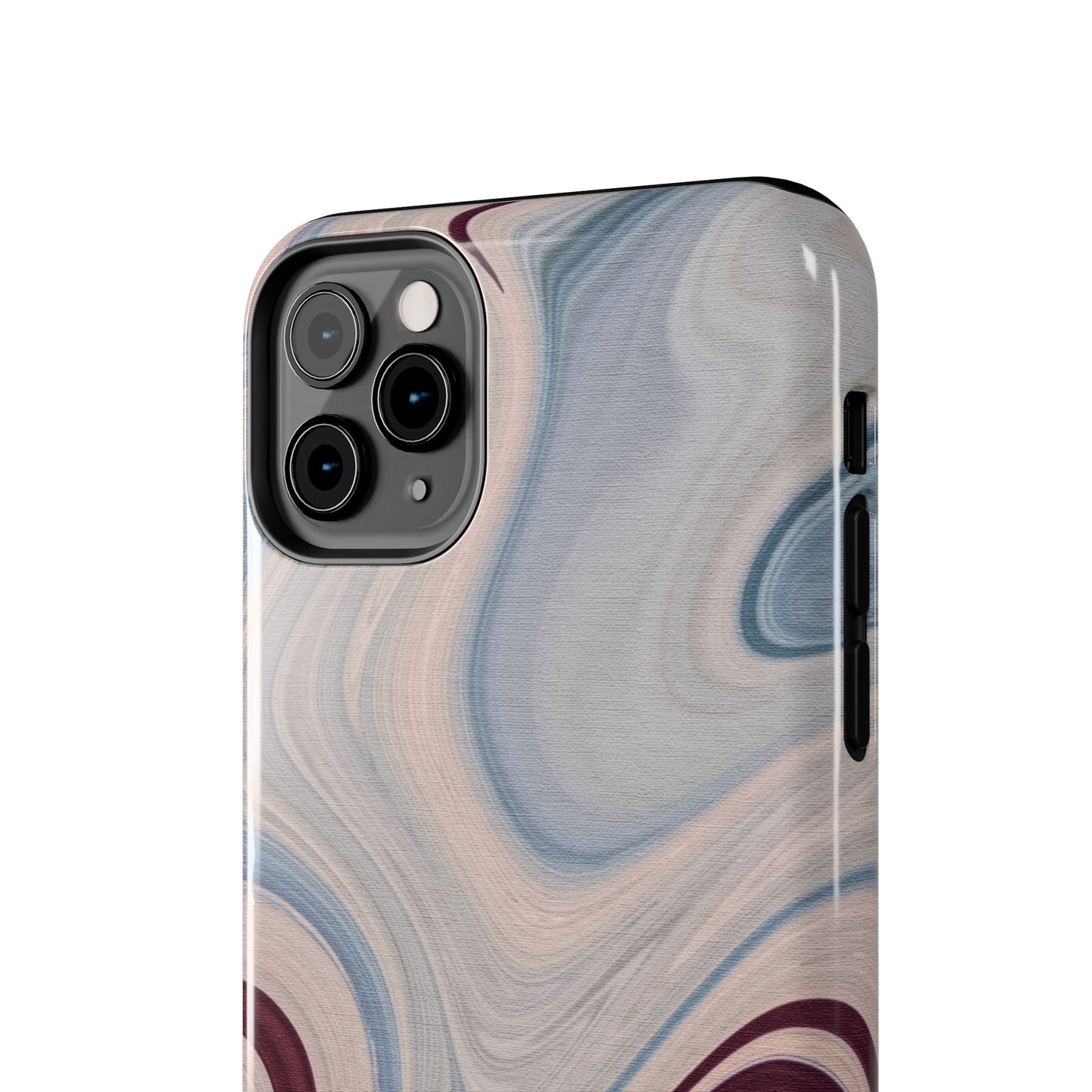 Marble Swirl Elegance – iPhone Case with Blue & Pink Abstract Art - BOGO Cases