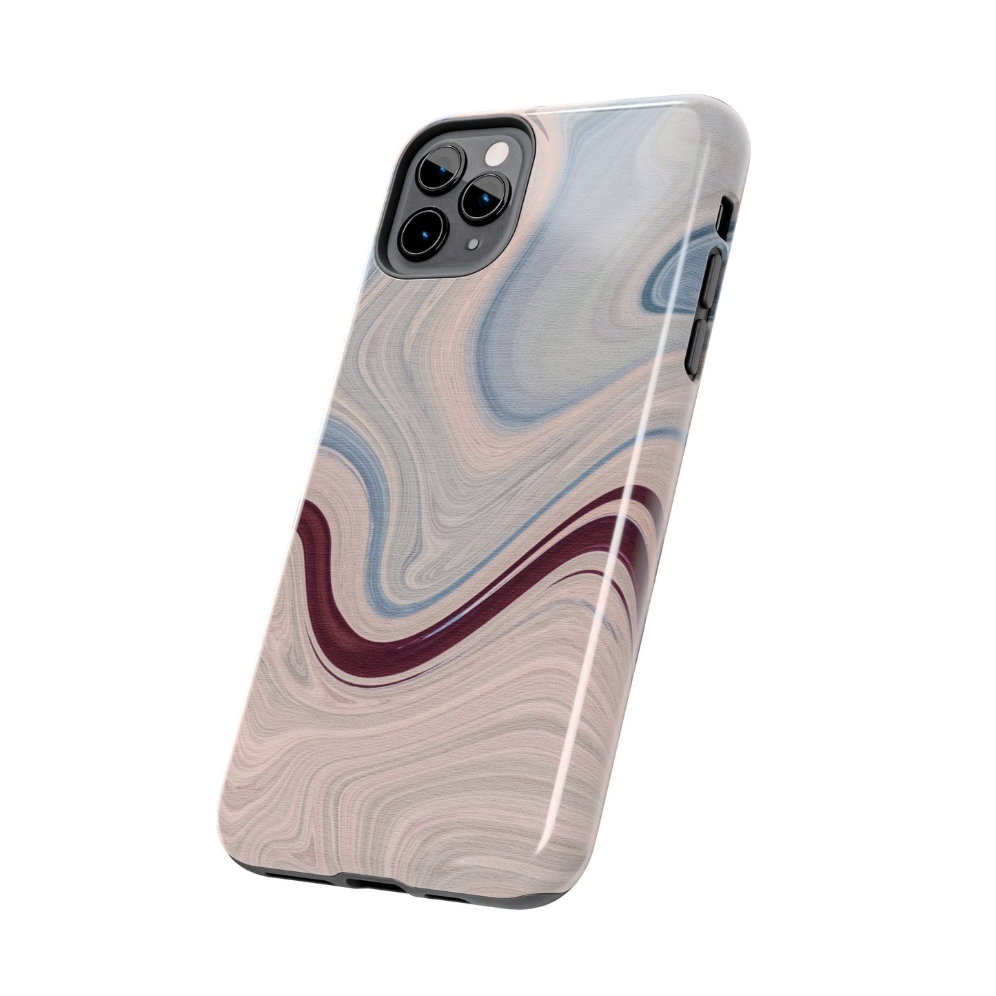 Marble Swirl Elegance – iPhone Case with Blue & Pink Abstract Art - BOGO Cases