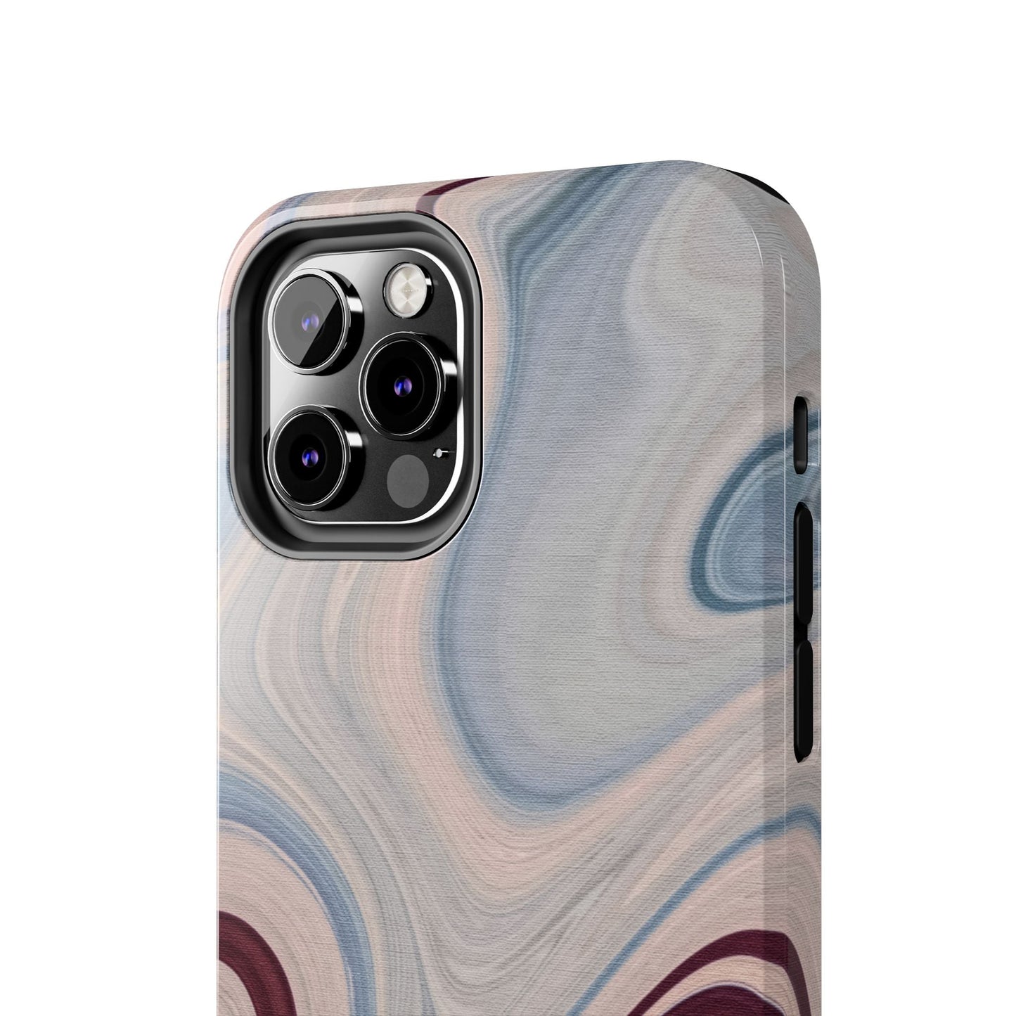 Marble Swirl Elegance – iPhone Case with Blue & Pink Abstract Art - BOGO Cases