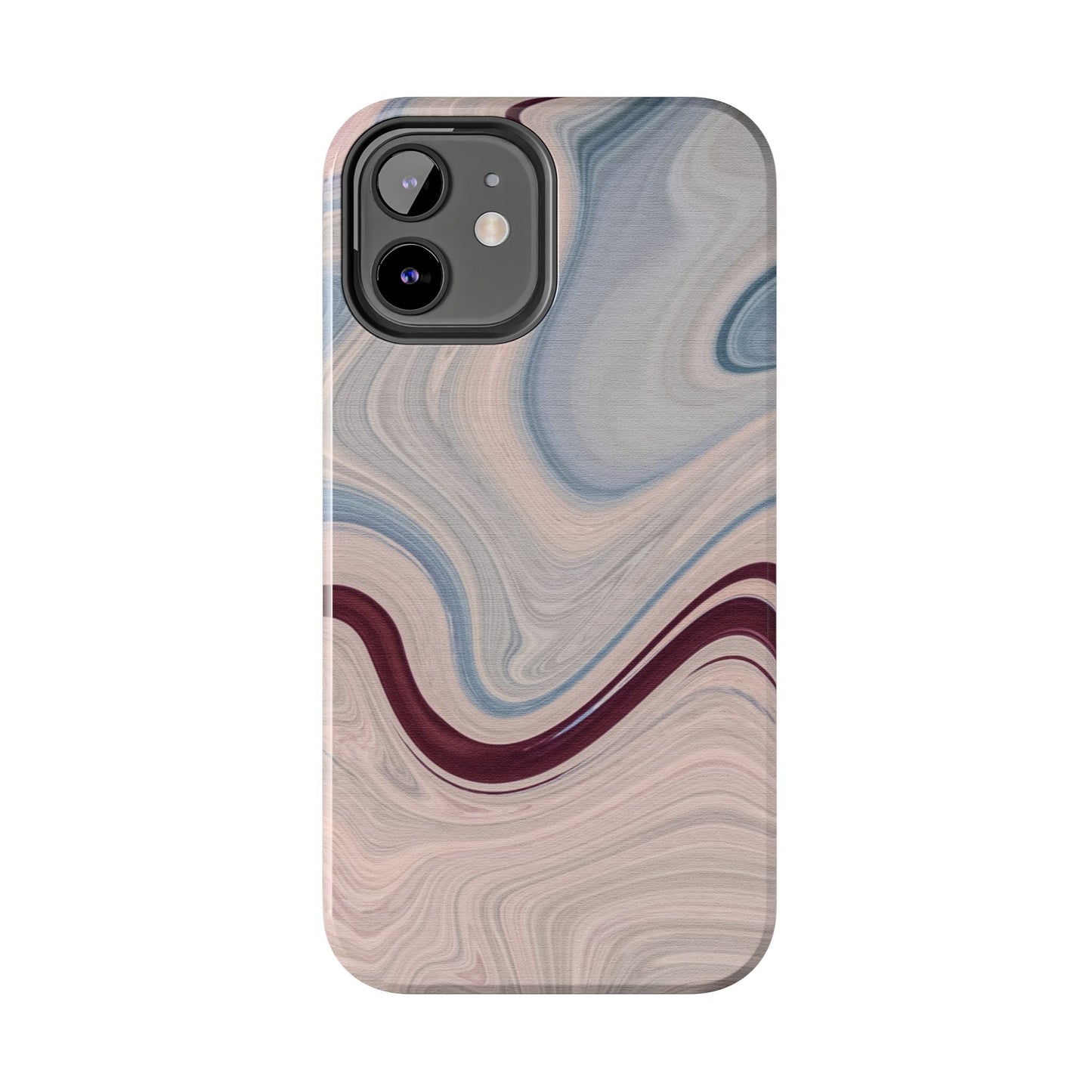 Marble Swirl Elegance – iPhone Case with Blue & Pink Abstract Art - BOGO Cases