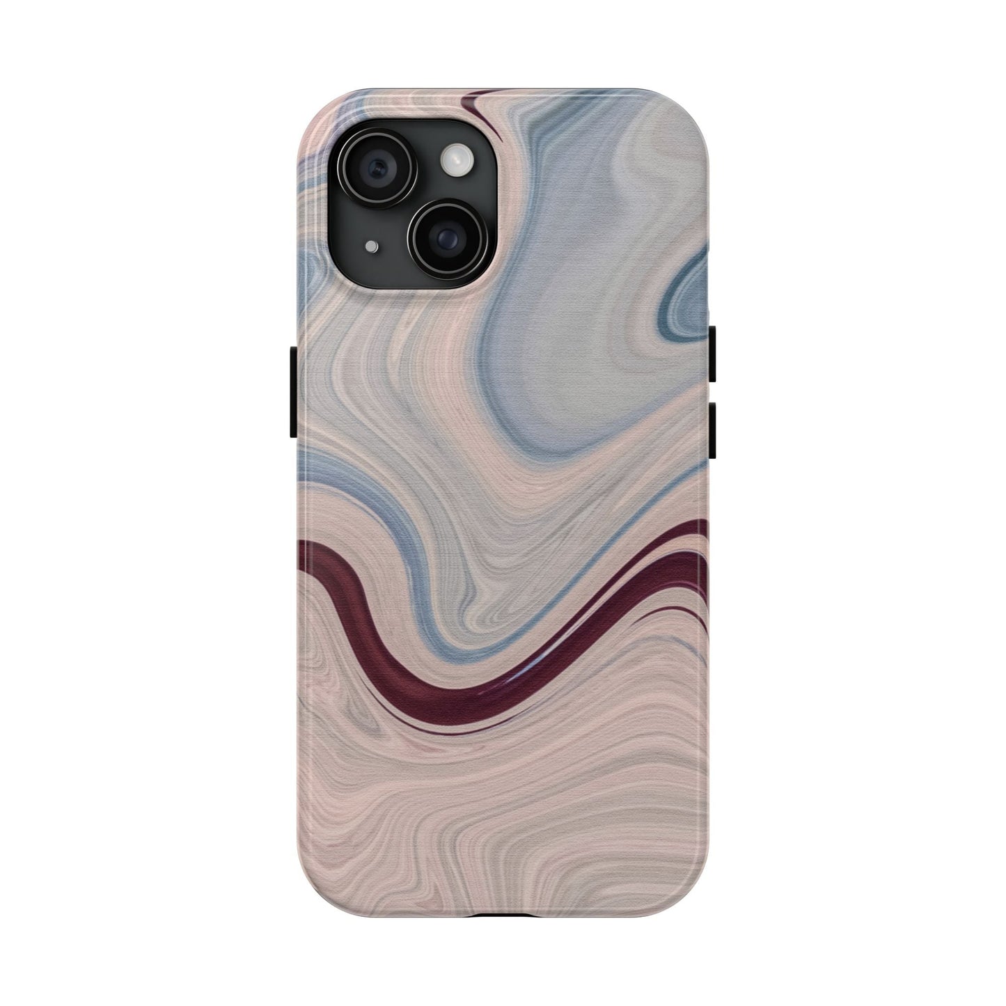 Marble Swirl Elegance – iPhone Case with Blue & Pink Abstract Art - BOGO Cases