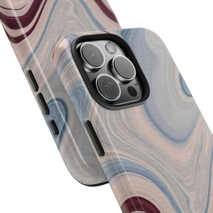 Marble Swirl Elegance – iPhone Case with Blue & Pink Abstract Art - BOGO Cases