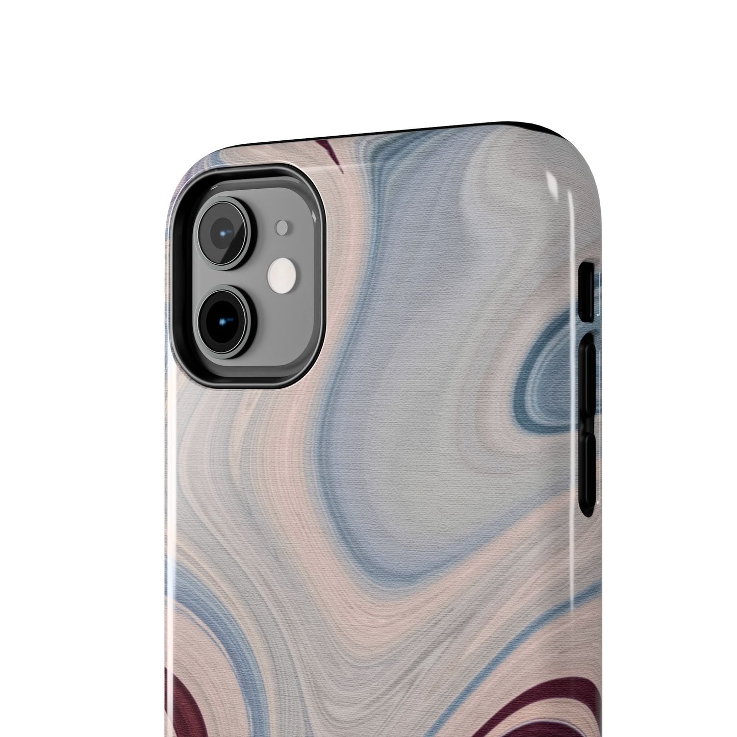 Marble Swirl Elegance – iPhone Case with Blue & Pink Abstract Art - BOGO Cases