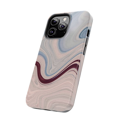 Marble Swirl Elegance – iPhone Case with Blue & Pink Abstract Art - BOGO Cases