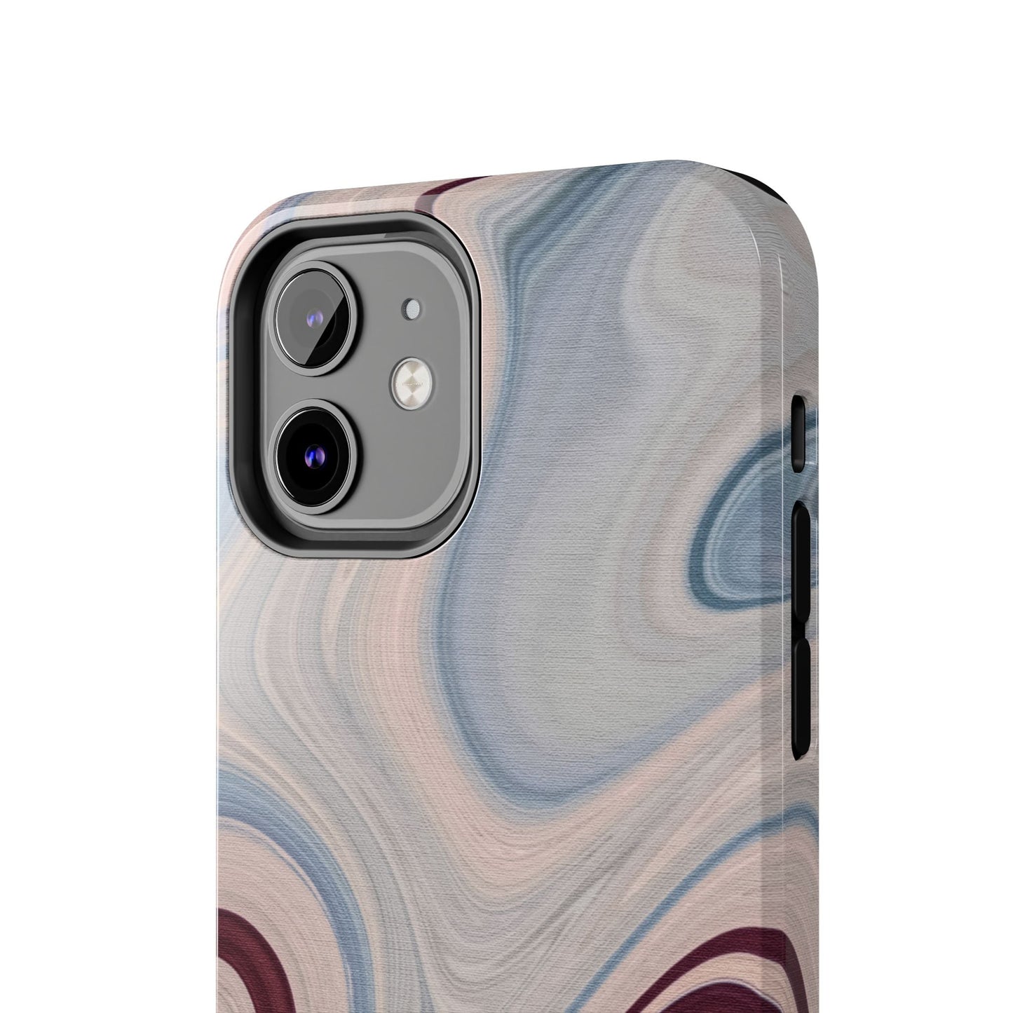 Marble Swirl Elegance – iPhone Case with Blue & Pink Abstract Art - BOGO Cases