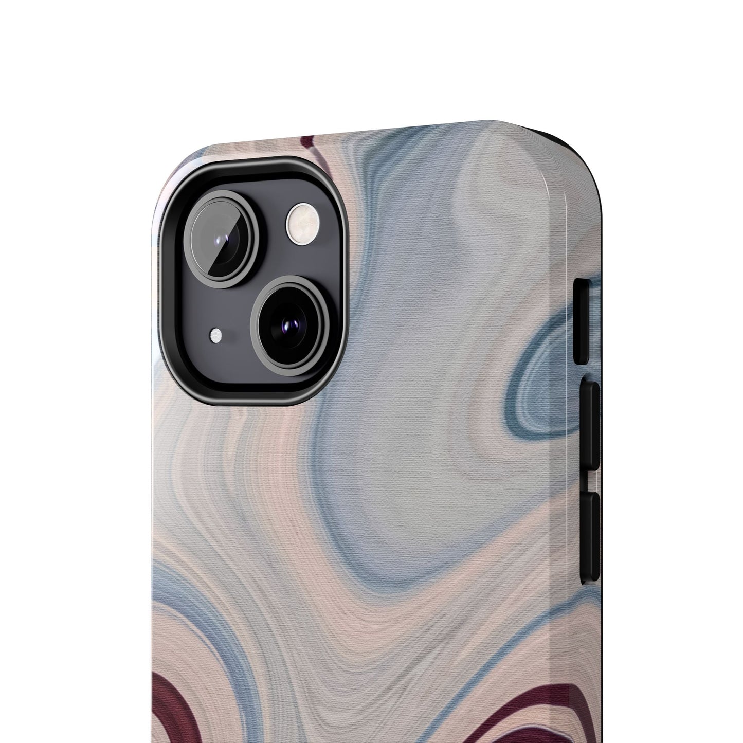 Marble Swirl Elegance – iPhone Case with Blue & Pink Abstract Art - BOGO Cases