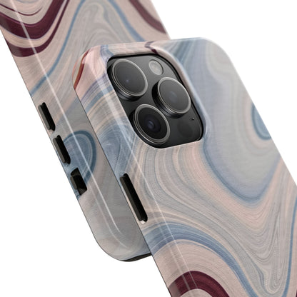 Marble Swirl Elegance – iPhone Case with Blue & Pink Abstract Art - BOGO Cases