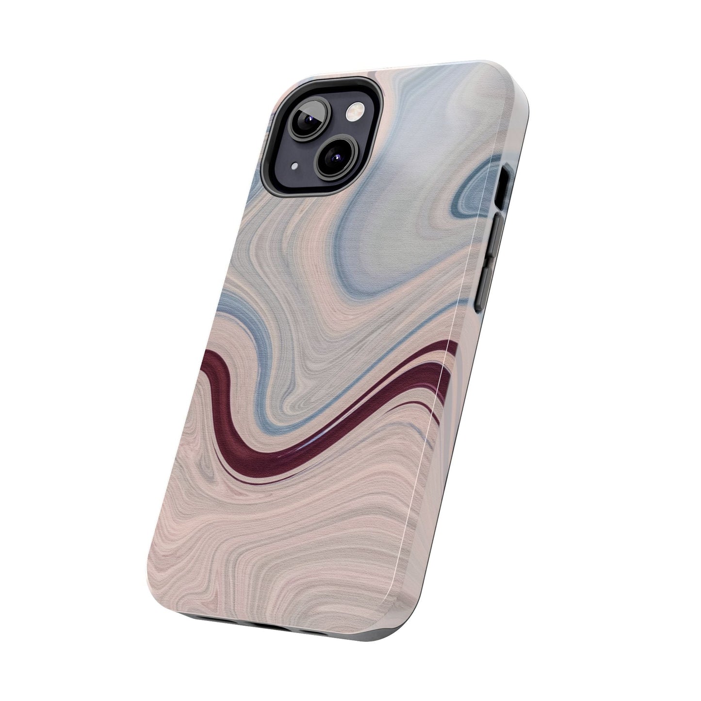 Marble Swirl Elegance – iPhone Case with Blue & Pink Abstract Art - BOGO Cases