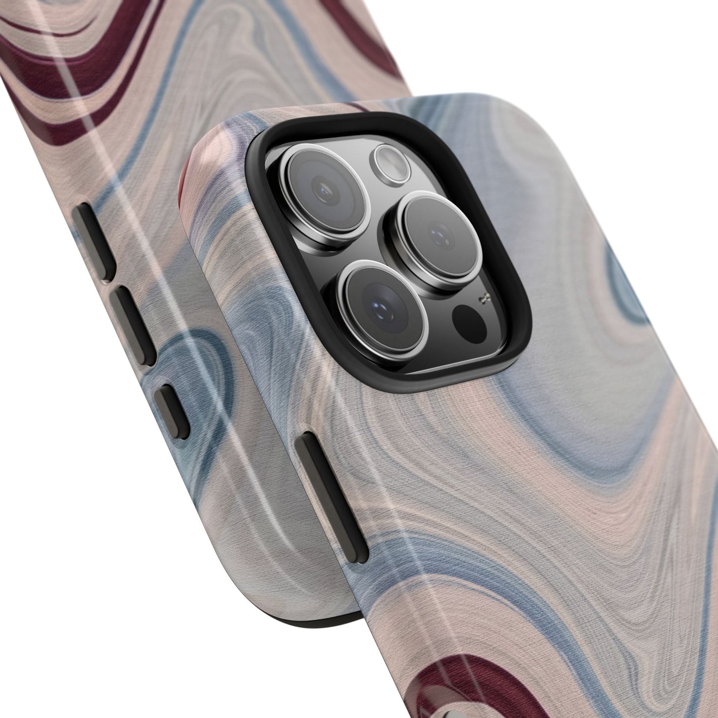 Marble Swirl Elegance – iPhone Case with Blue & Pink Abstract Art - BOGO Cases