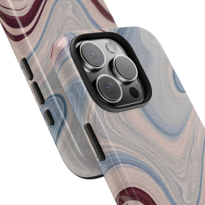 Marble Swirl Elegance – iPhone Case with Blue & Pink Abstract Art - BOGO Cases