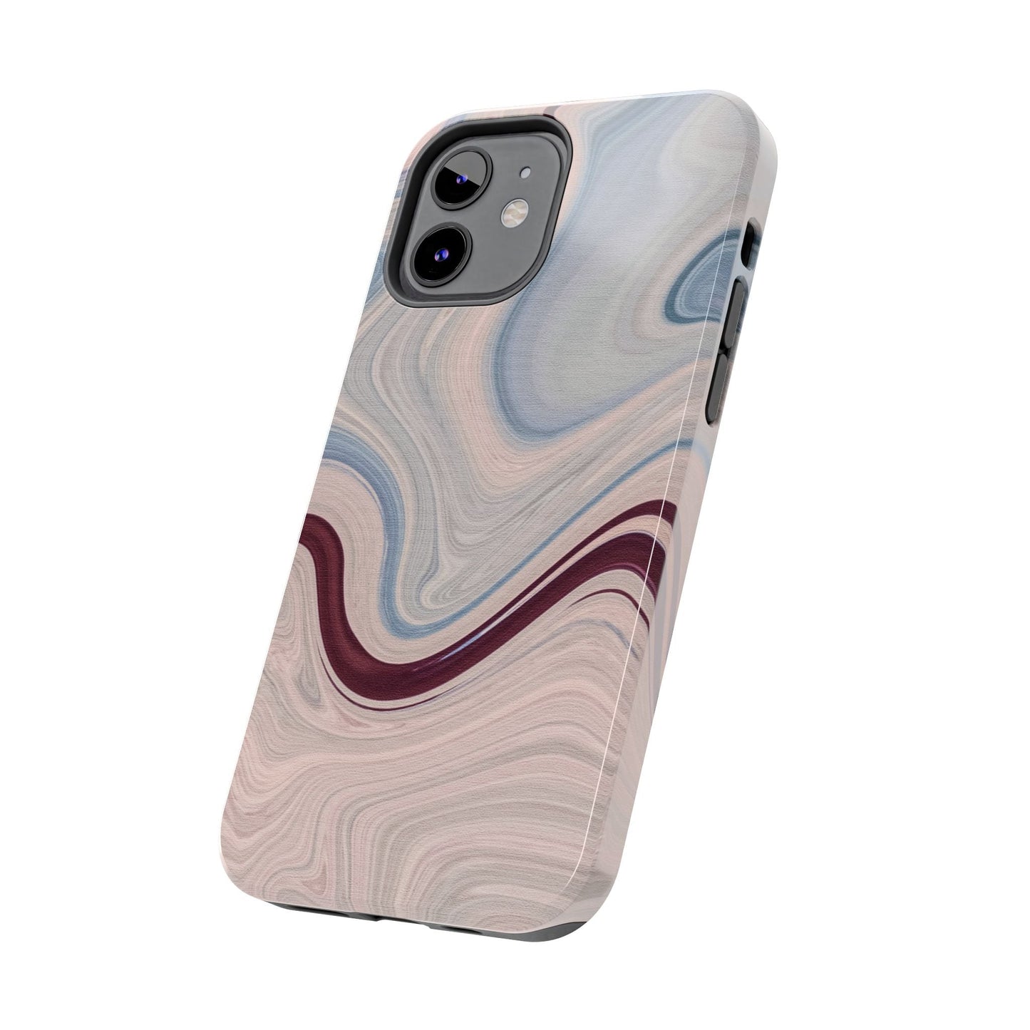 Marble Swirl Elegance – iPhone Case with Blue & Pink Abstract Art - BOGO Cases