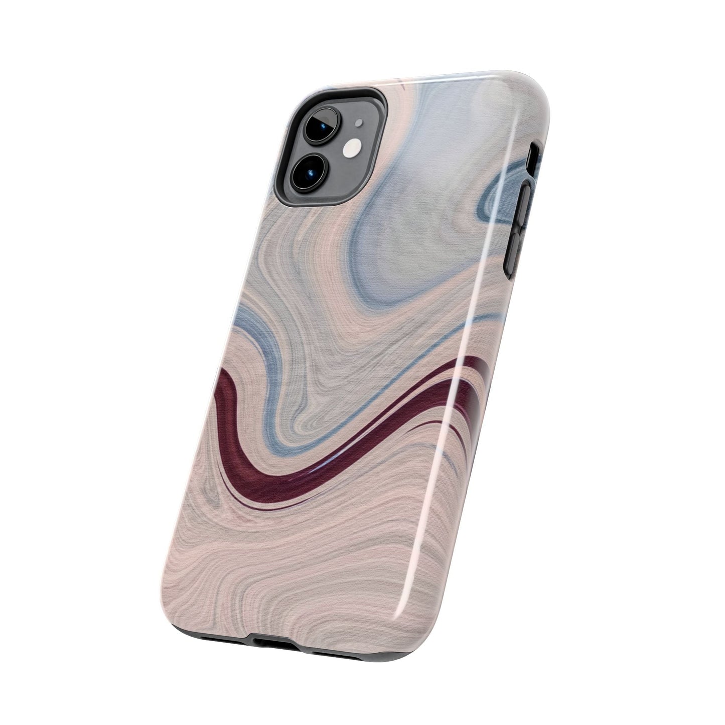 Marble Swirl Elegance – iPhone Case with Blue & Pink Abstract Art - BOGO Cases