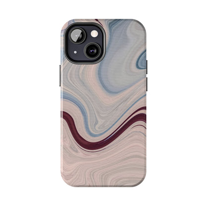 Marble Swirl Elegance – iPhone Case with Blue & Pink Abstract Art - BOGO Cases