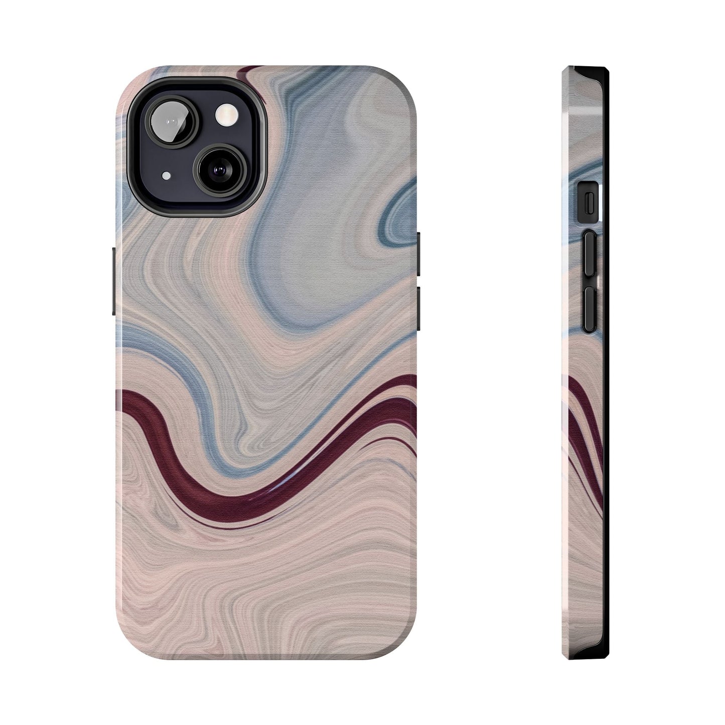 Marble Swirl Elegance – iPhone Case with Blue & Pink Abstract Art - BOGO Cases