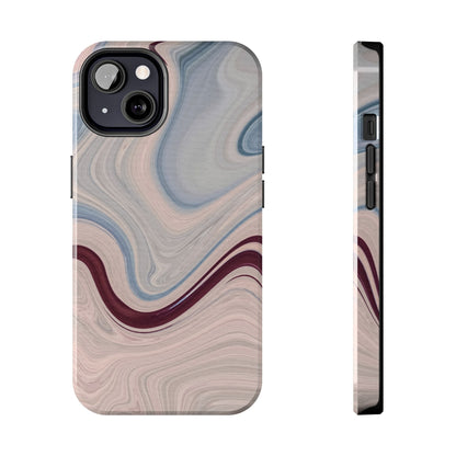 Marble Swirl Elegance – iPhone Case with Blue & Pink Abstract Art - BOGO Cases