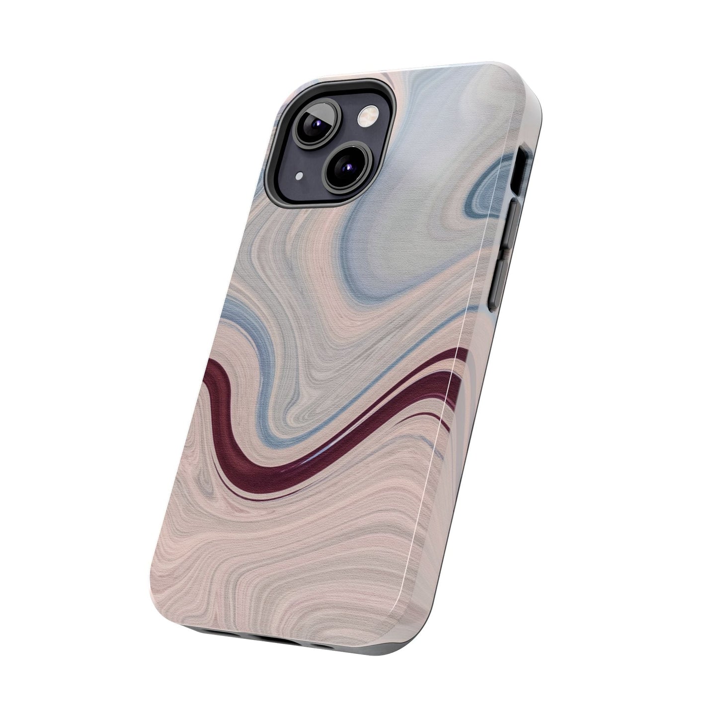 Marble Swirl Elegance – iPhone Case with Blue & Pink Abstract Art - BOGO Cases