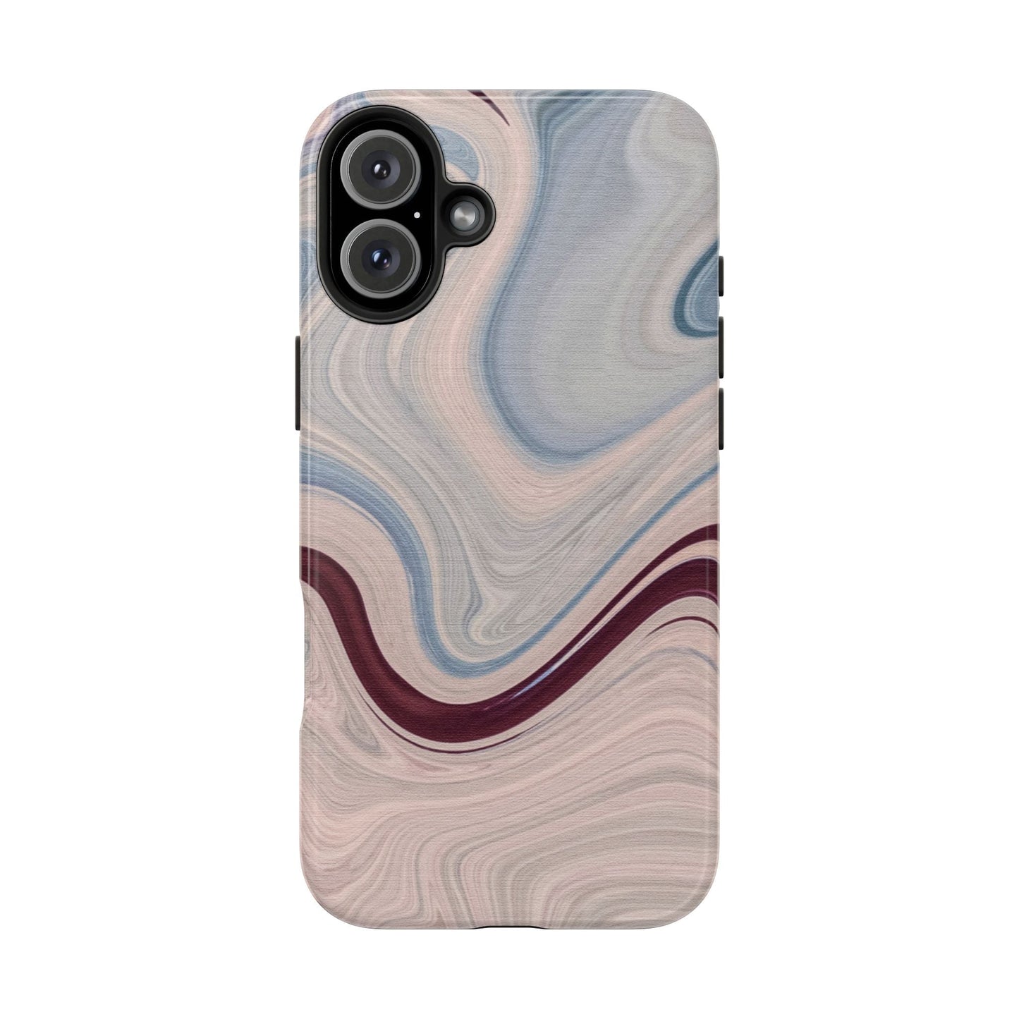 Marble Swirl Elegance – iPhone Case with Blue & Pink Abstract Art - BOGO Cases