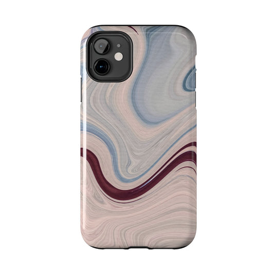 Marble Swirl Elegance – iPhone Case with Blue & Pink Abstract Art - BOGO Cases