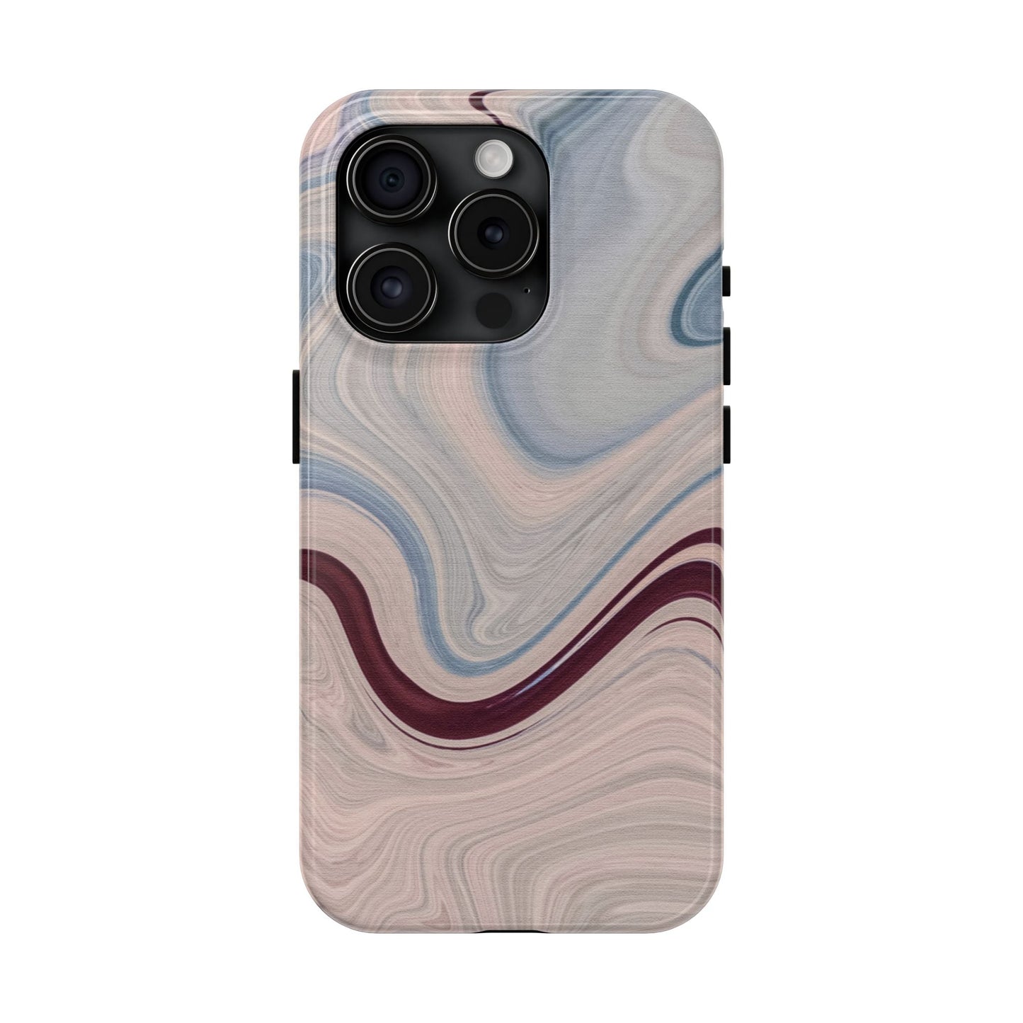 Marble Swirl Elegance – iPhone Case with Blue & Pink Abstract Art - BOGO Cases