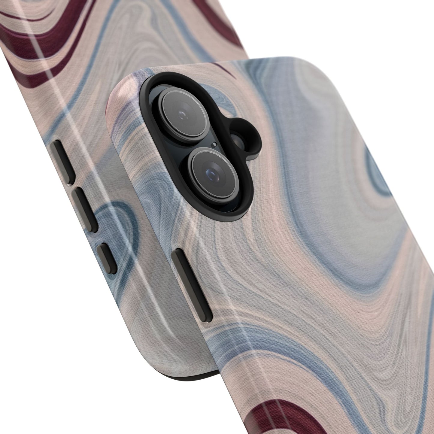 Marble Swirl Elegance – iPhone Case with Blue & Pink Abstract Art - BOGO Cases